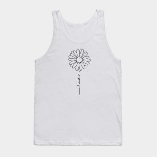 Line drawing Flower Daisy Tank Top